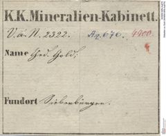 Etiketten zu Gold (NHMW-MIN-Aq676)